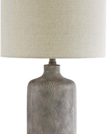Modern 25" Ceramic Table Lamp, Natural Stone Finish