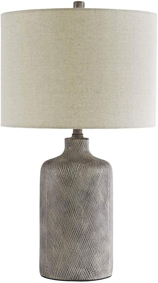 Modern 25" Ceramic Table Lamp, Natural Stone Finish