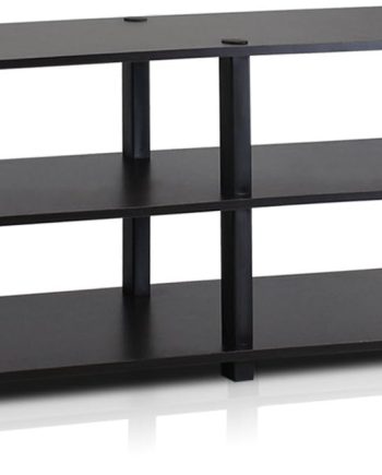 No Tools  No Tools 3-Tier Wide Storage Bench, Espresso/Black, 47-inch Wide