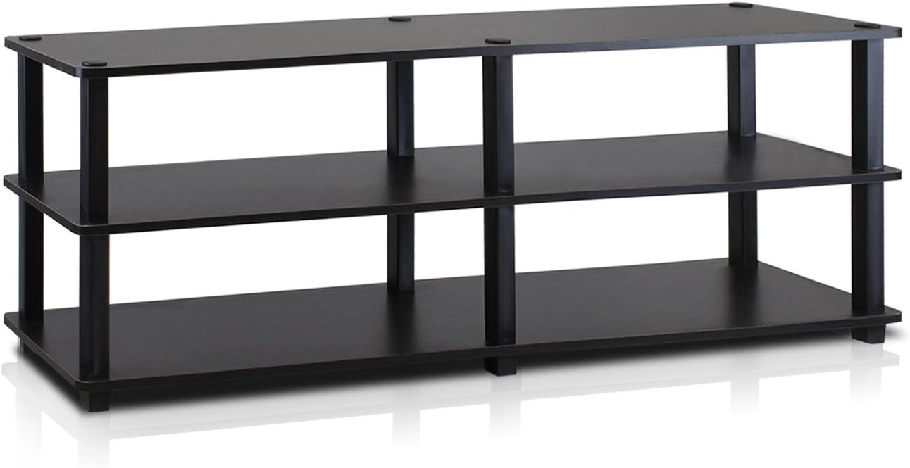 No Tools No Tools 3-Tier Wide Storage Bench, Espresso/Black, 47-inch Wide