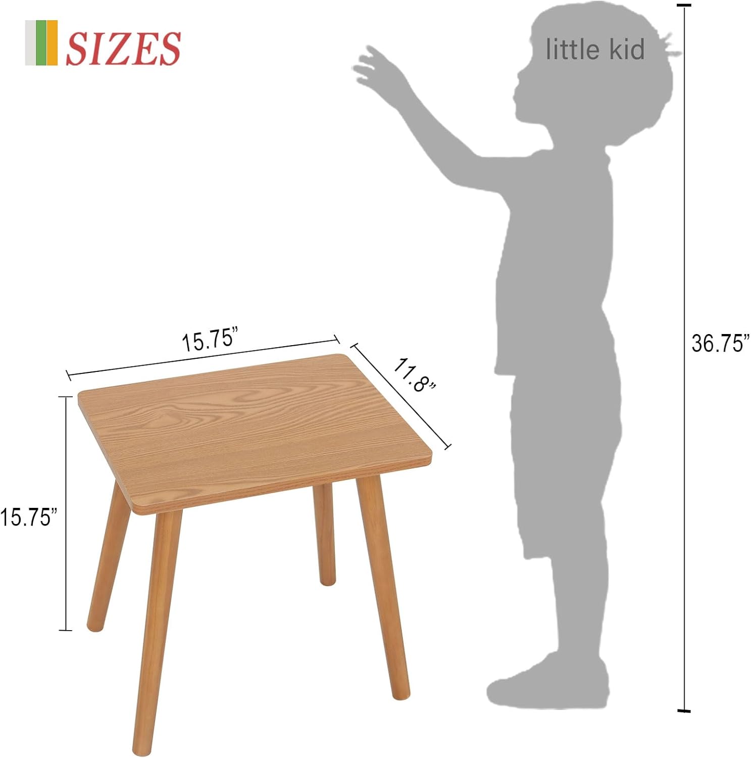 Mid Century Modern Side Table, Small End for Living Room Bedroom Office Small Spaces, Modern Side Table Nightstand with Solid Wood, Easy Assembly, (Brown)