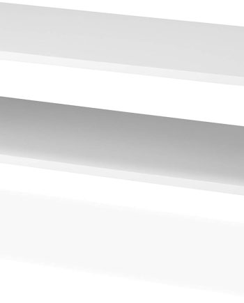 Wood Stackable 2-Shelf Shoe Rack, White, 24 inches