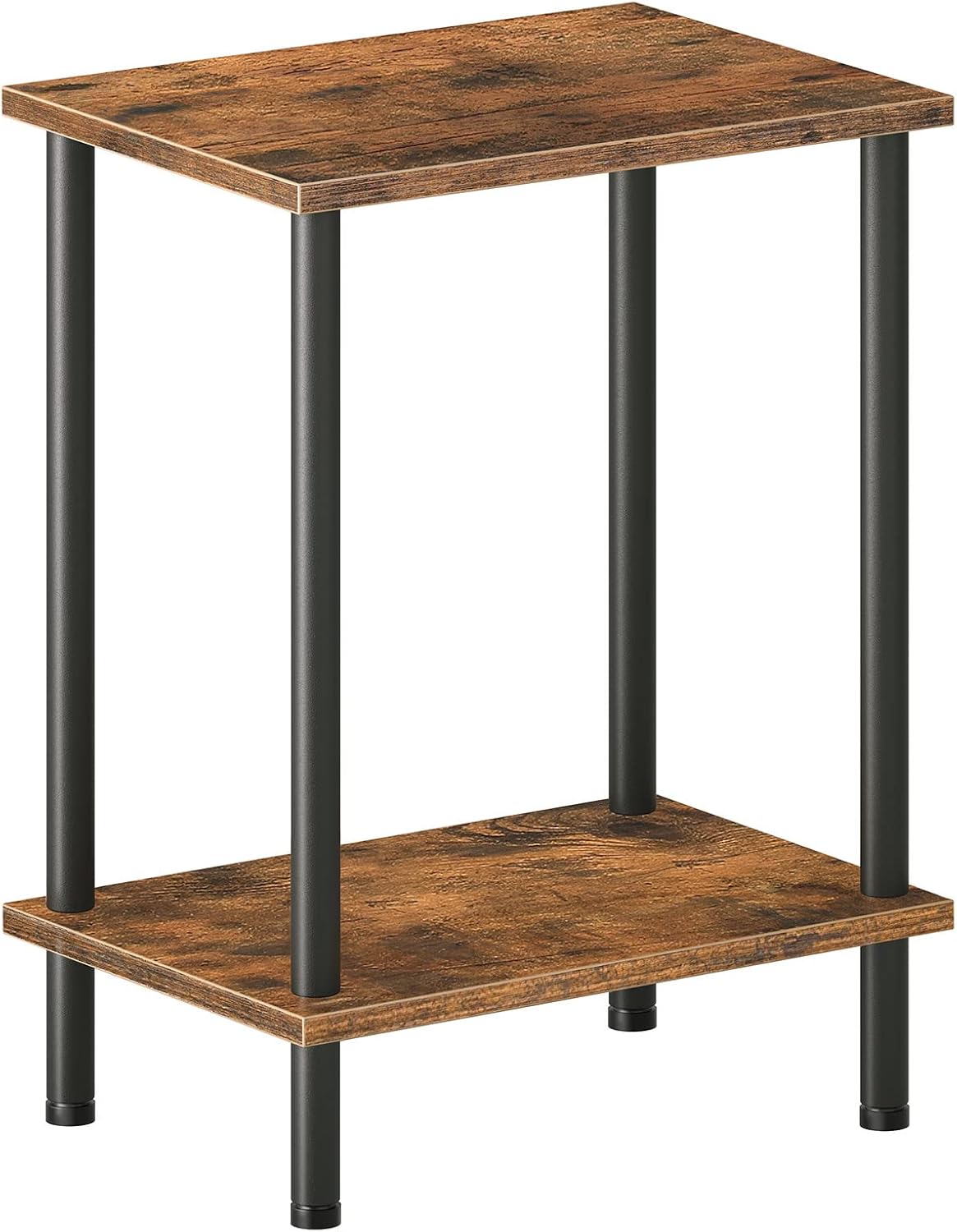 End Table, Small Side Table, Nightstand with 2-Layer Storage Shelves, Sofa Table for Small Spaces, Living Room, Bedroom, Stable Frame, Easy Assembly, Rustic Brown