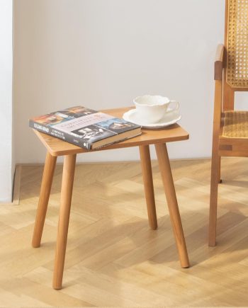 Mid Century Modern Side Table, Small End for Living Room Bedroom Office Small Spaces, Modern Side Table Nightstand with Solid Wood, Easy Assembly, (Brown)