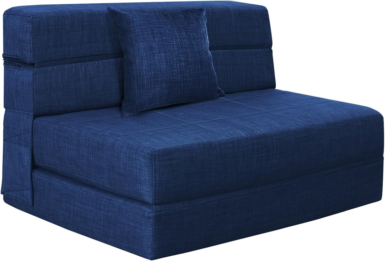 Folding Sofa Bed Couch Memory Foam with Pillow Sleeper Lazy Couch Twin Size Futon Convertible Guest Beds,Washable Cover,Dark Blue