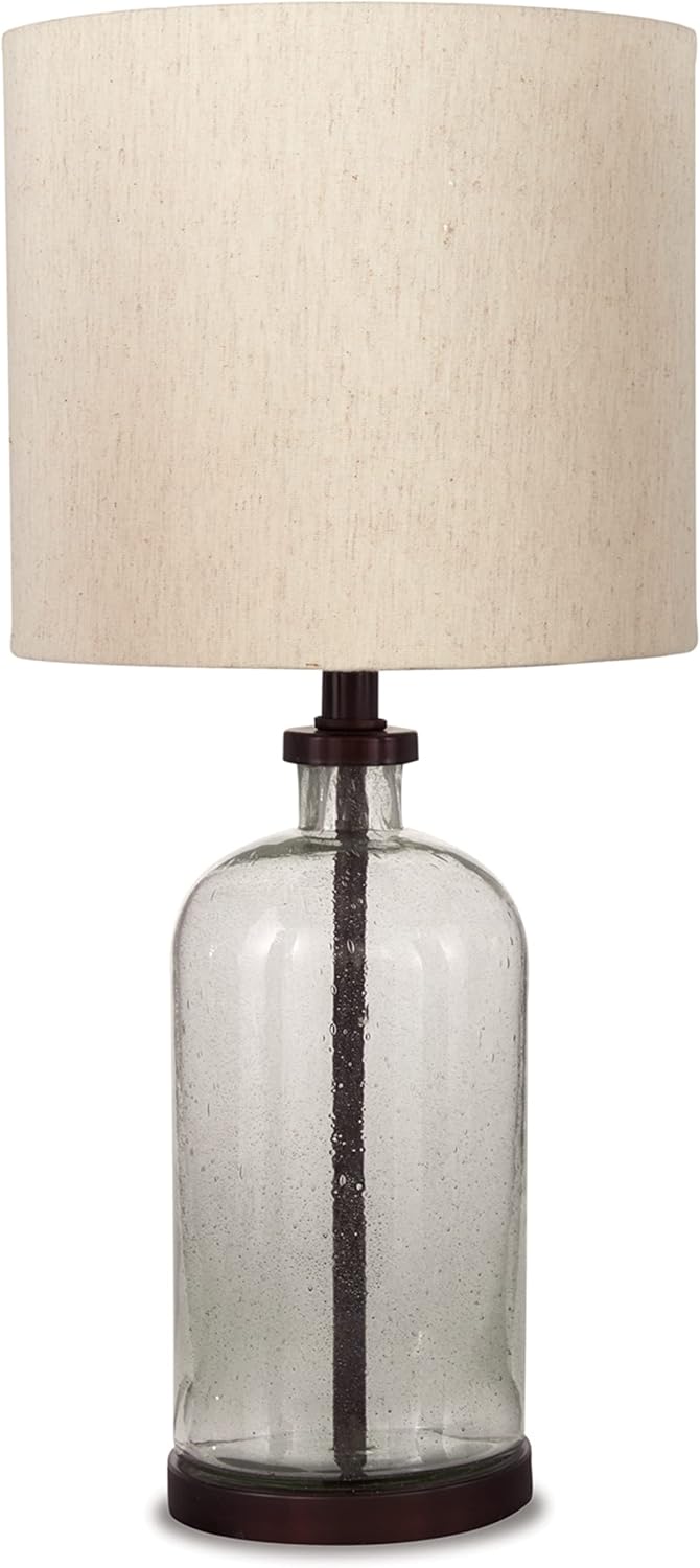 Signature Design by 22.5" Seeded Glass Table Lamp, Bronze