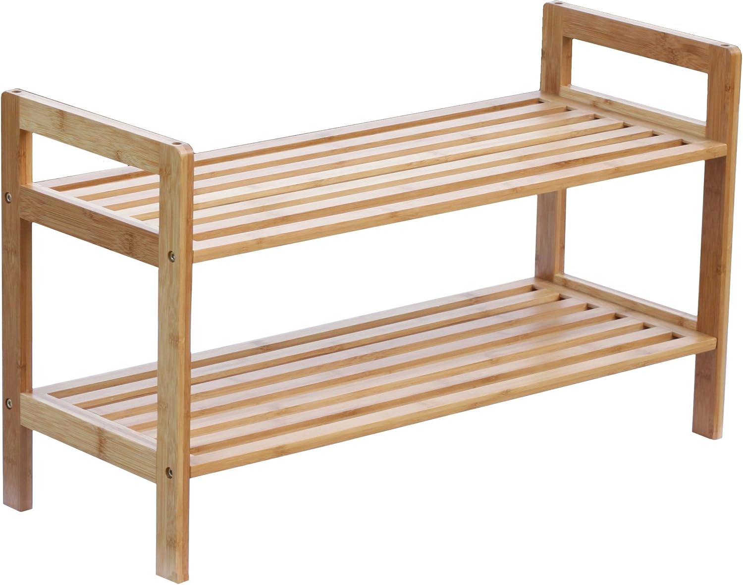 2-Tier Bamboo Shoe Rack, Brown