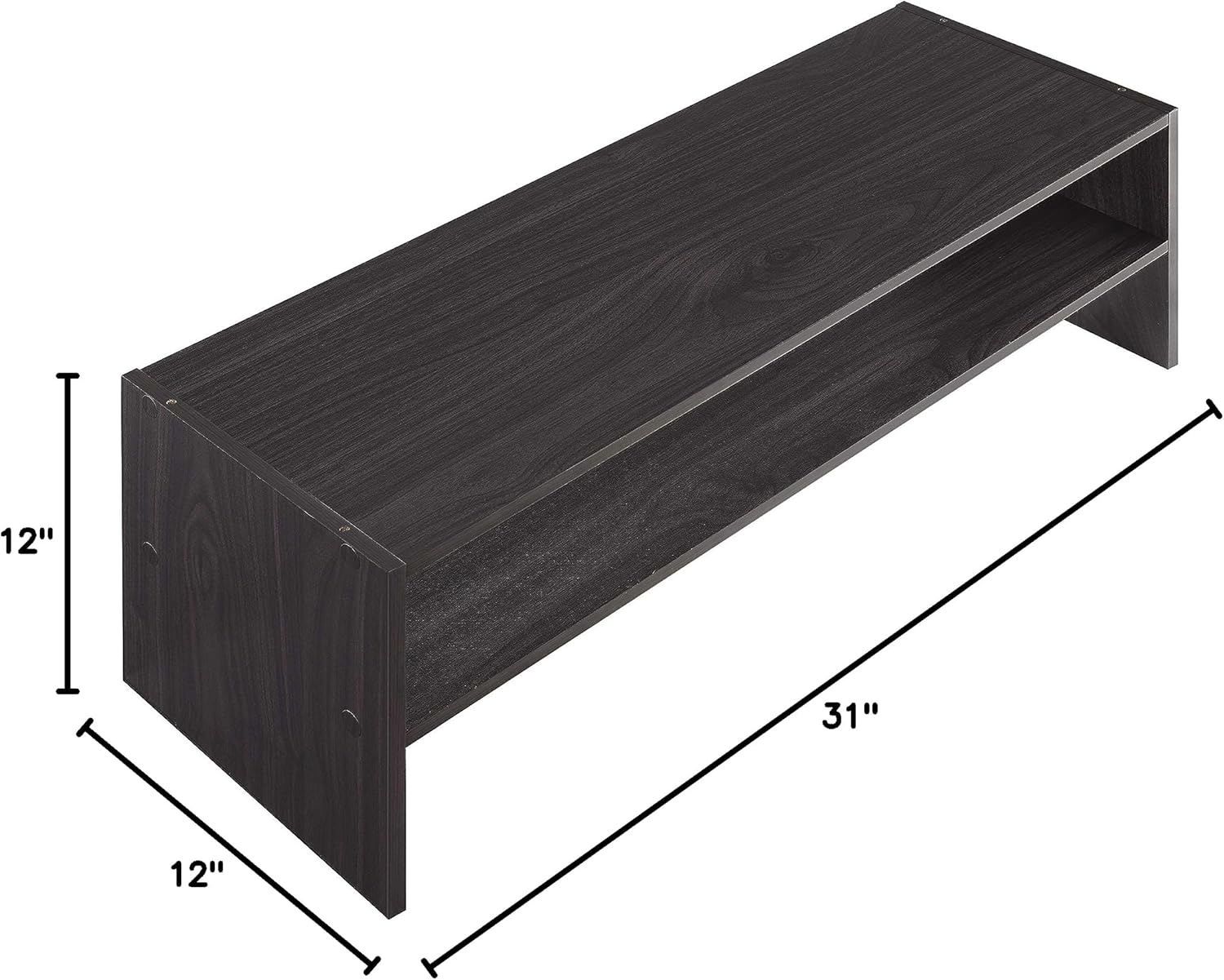 Stackable 2-Tier Shoe Shelf, 31 inch, Espresso