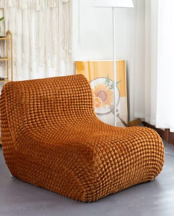 Single Seated Foam Sofa, Armless Floor Sofa, One Piece High Density Foam, Removable and Machine Washable Cover, Caramel