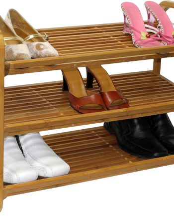 3-Tier Bamboo Shoe Rack, Brown